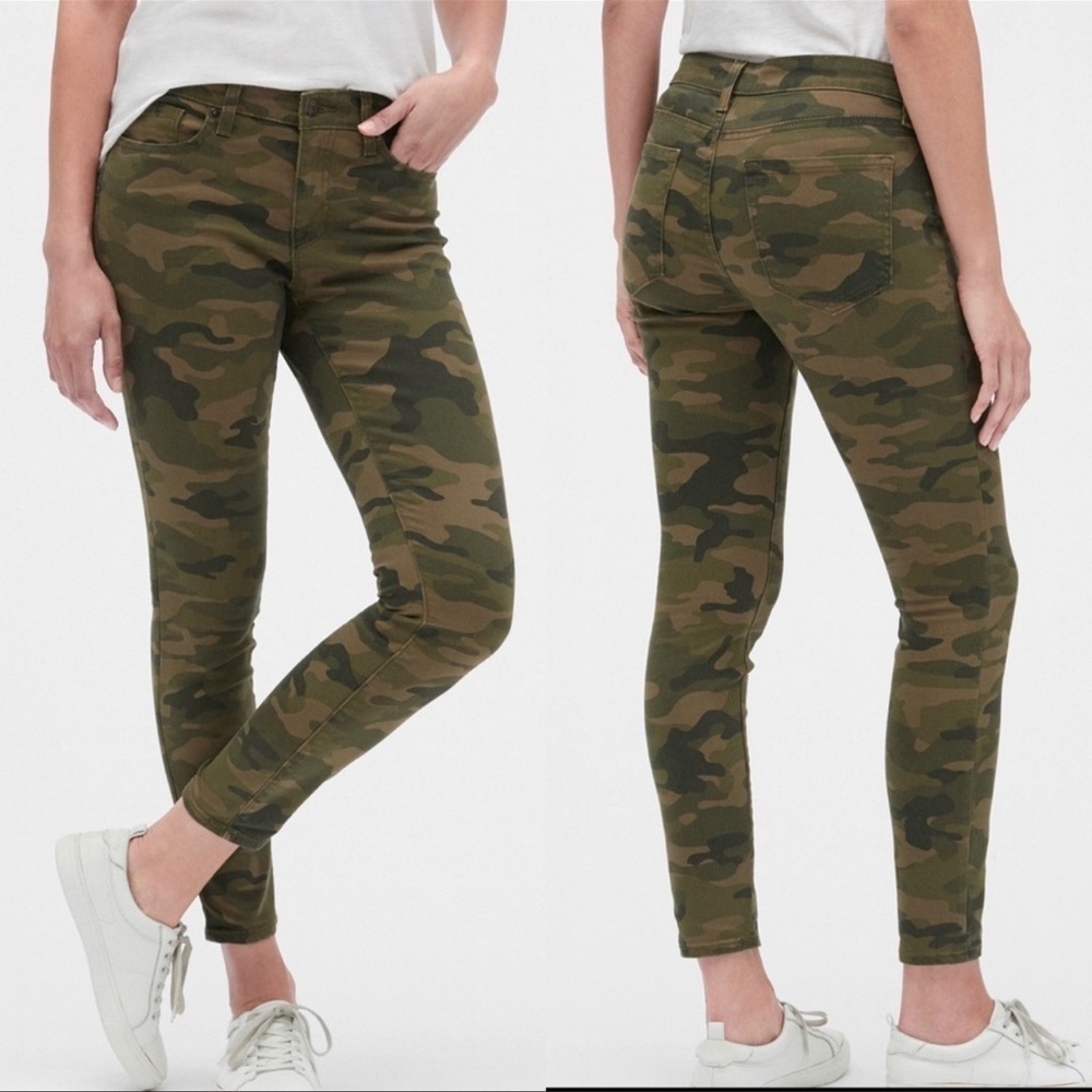 NEW Gap Women’s Legging Skimmer Jeans Camouflage Green Ankle Stretch 6/28 NWT